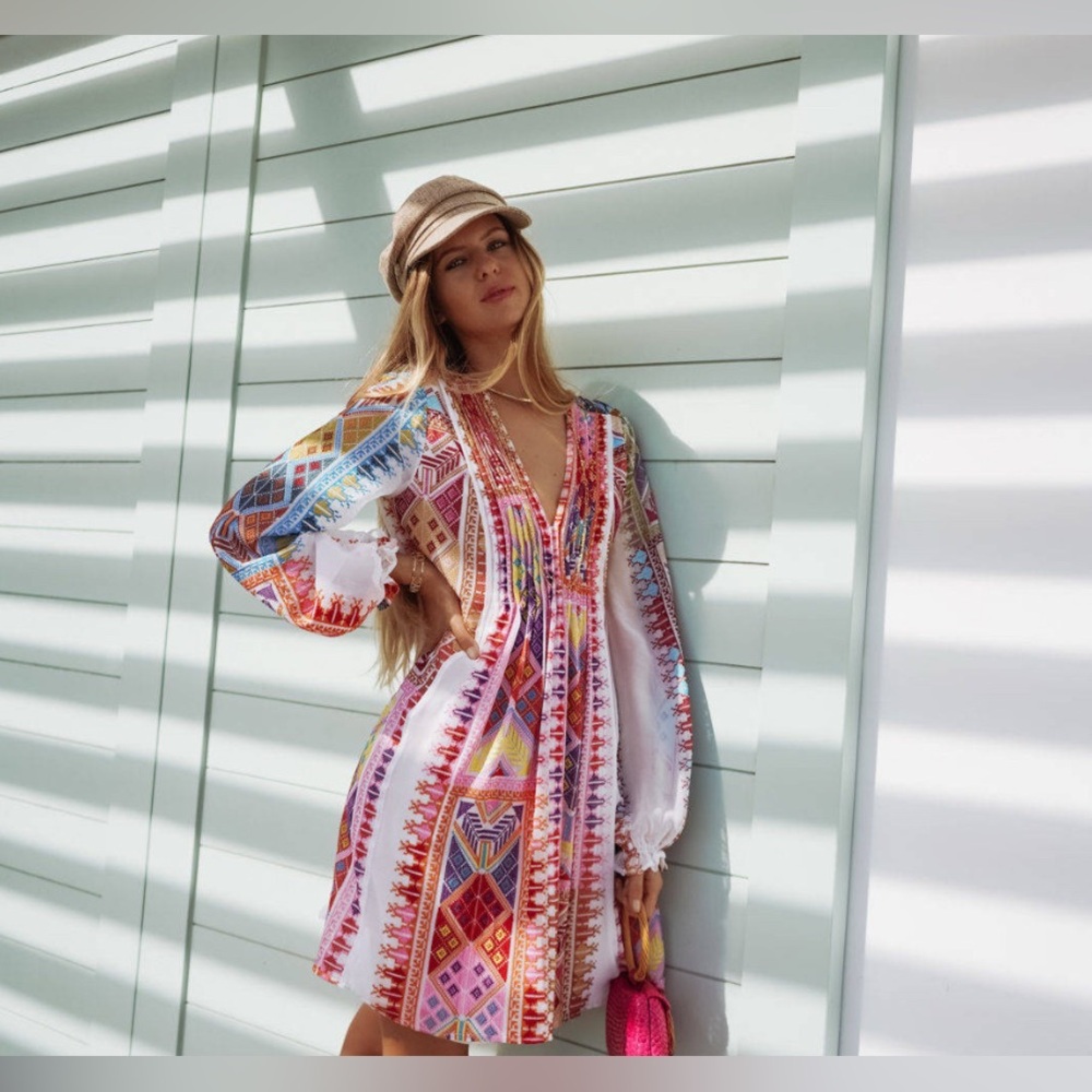 St Barth dress embroidered